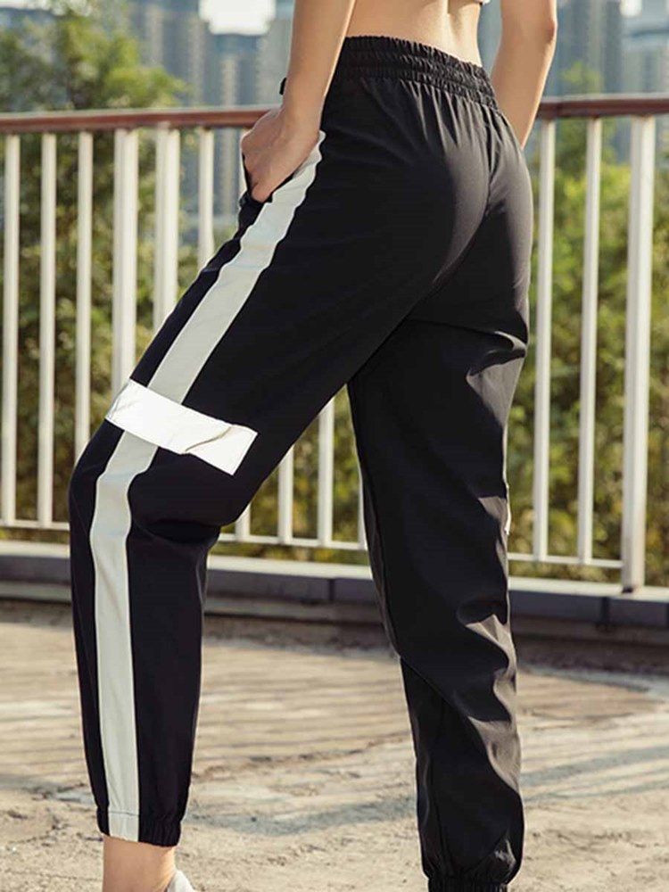 Nylon Andningsbara Fickor Stripe Street Dance Pants