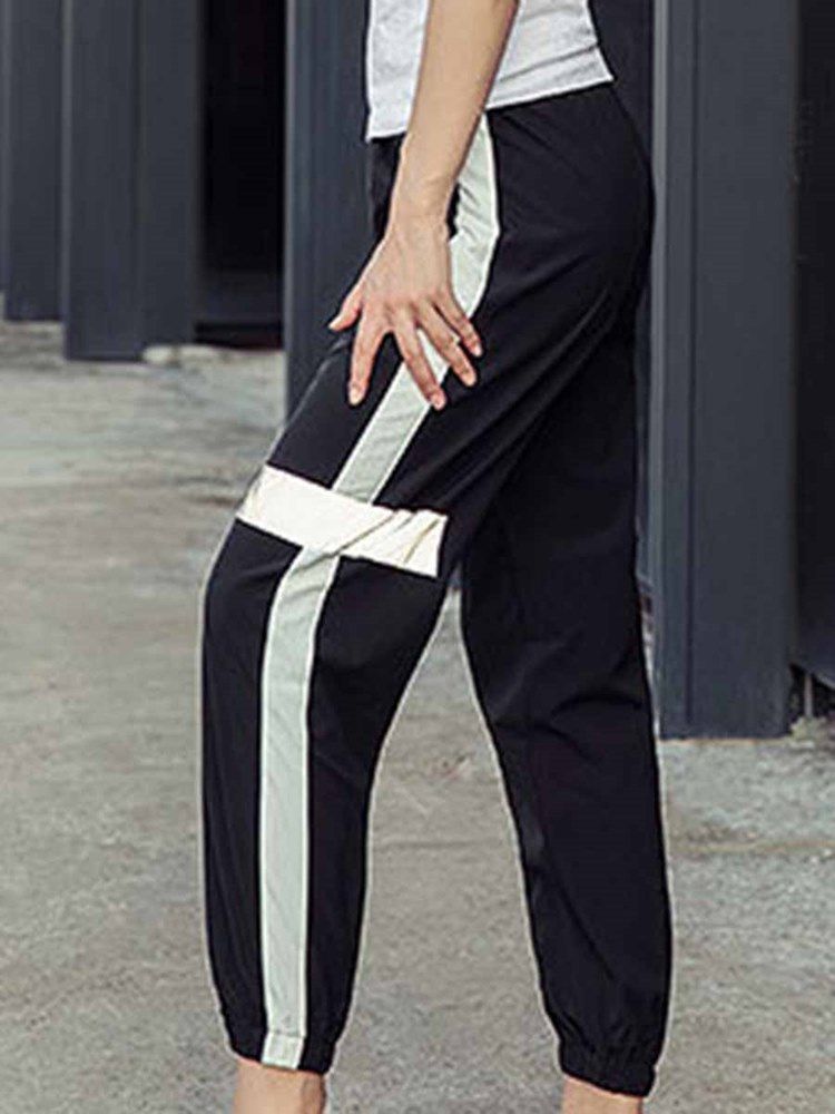 Nylon Andningsbara Fickor Stripe Street Dance Pants