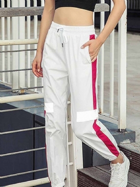 Nylon Andningsbara Fickor Stripe Street Dance Pants