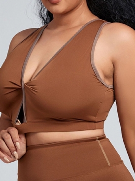Plus Size Polyester Color Block Yoga Ärmlösa Toppar