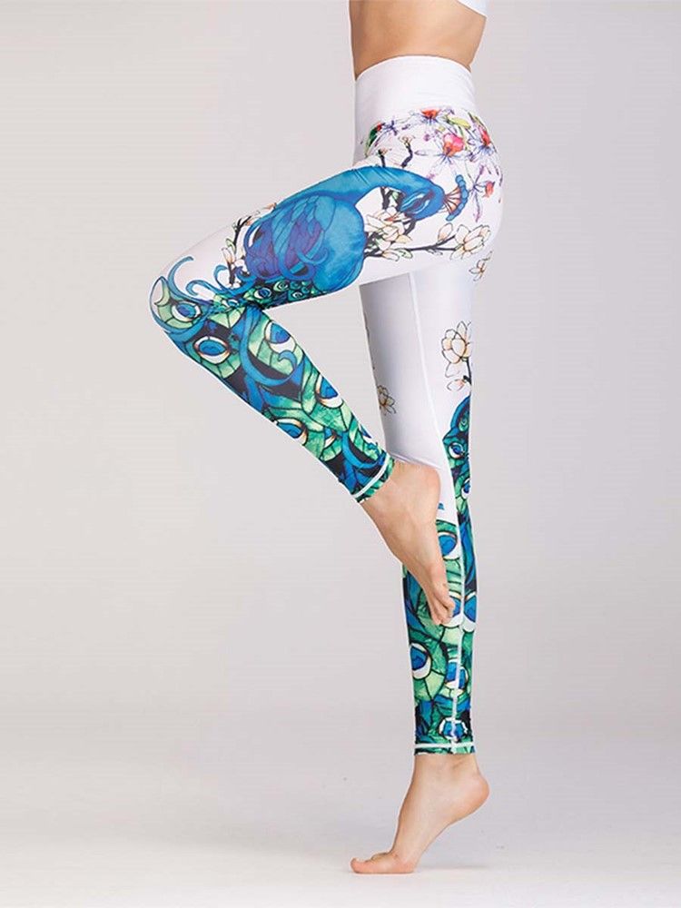 Polyester Anti-Svetttryck Djur Kvinnliga Löpbyxor Yogabyxor Tiktok Leggings Med Hög Midja