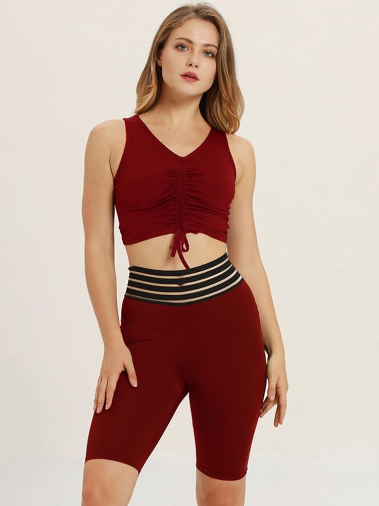 Polyester Solid Löpande Ärmlösa Klädeset