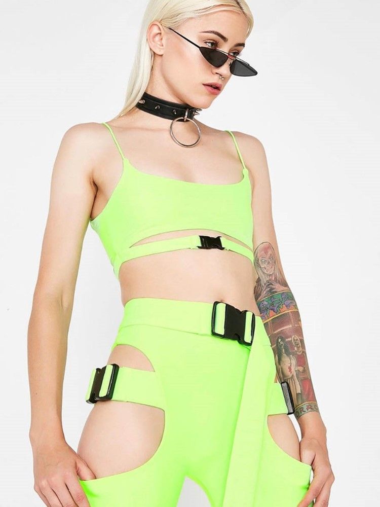Polyester Solida Shorts Ärmlösa Sportset