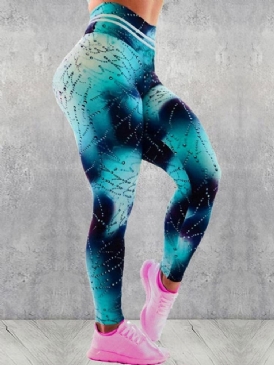 Print Hög Midja Push Up Gym Sport Leggings Yoga Byxor Hög Midja Tiktok Leggings