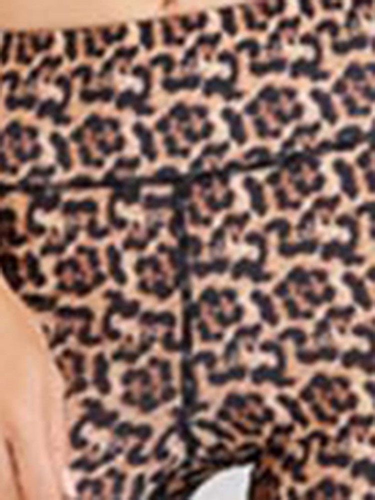 Print Leopard Anti-Sweat Pullover Kortärmad Sport Set