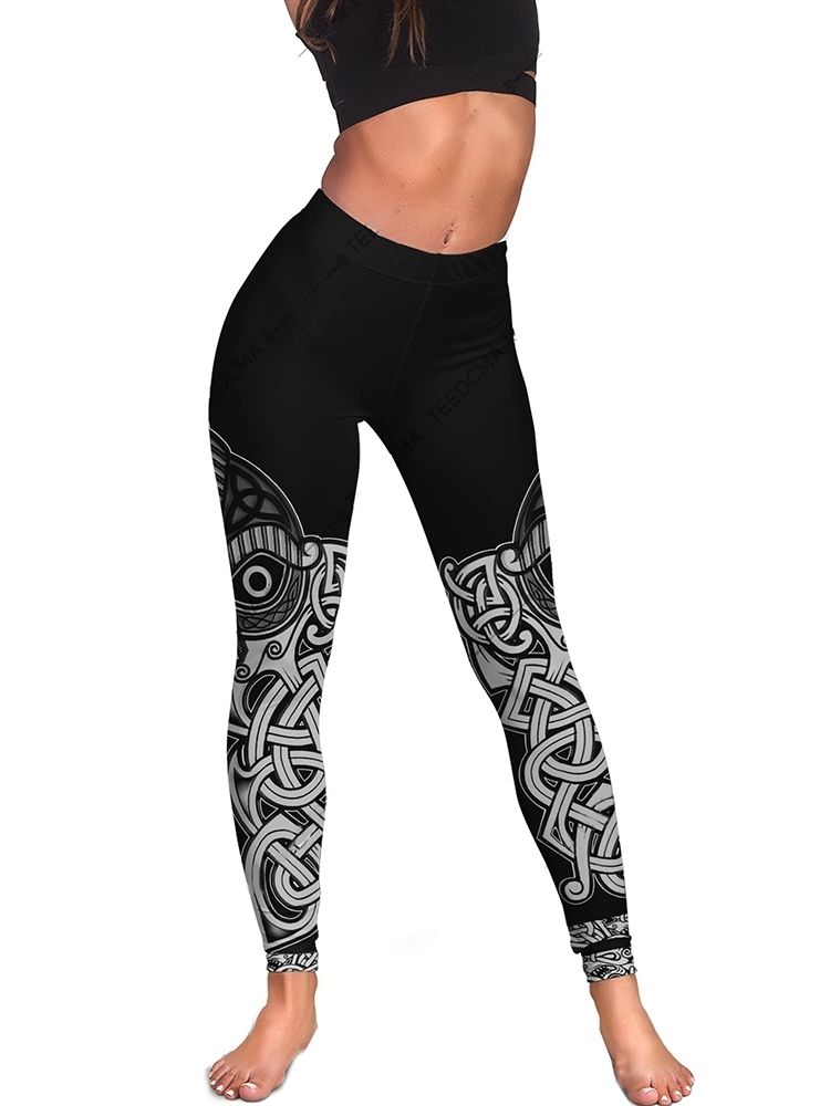 Print Sport Geometriska Tiktok Leggings Med Hög Midja