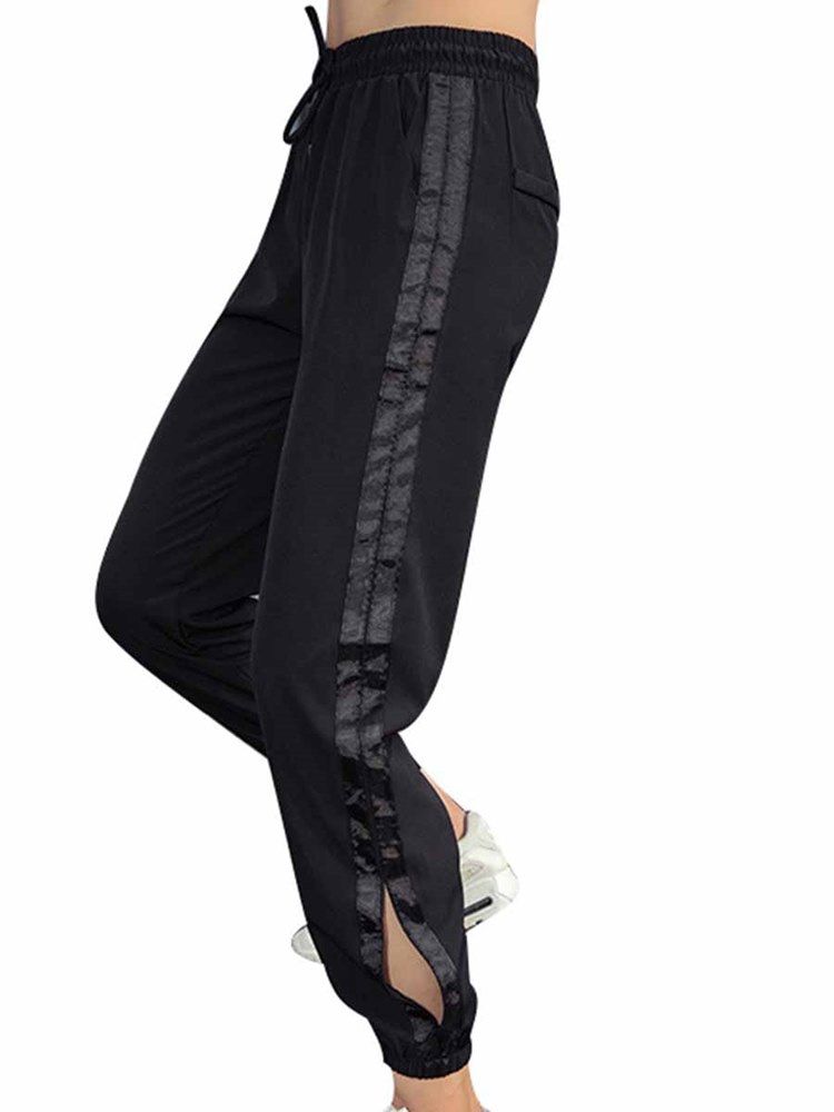 Quick Dry Polyester Print Stripe Yoga Byxor