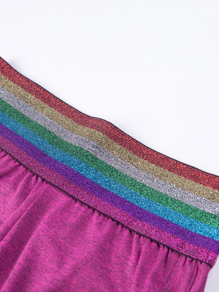 Rainbow Patchwork Shorts Sommar Gym Sports Yoga Byxor