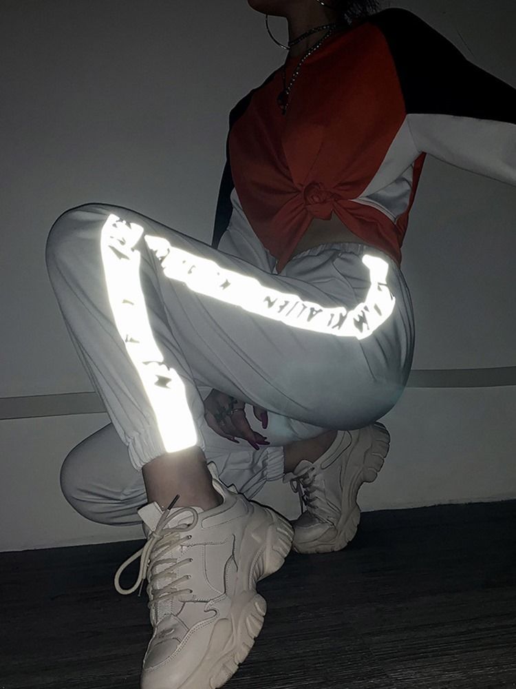 Reflekterande Färgblockfickor Sport Dambyxor