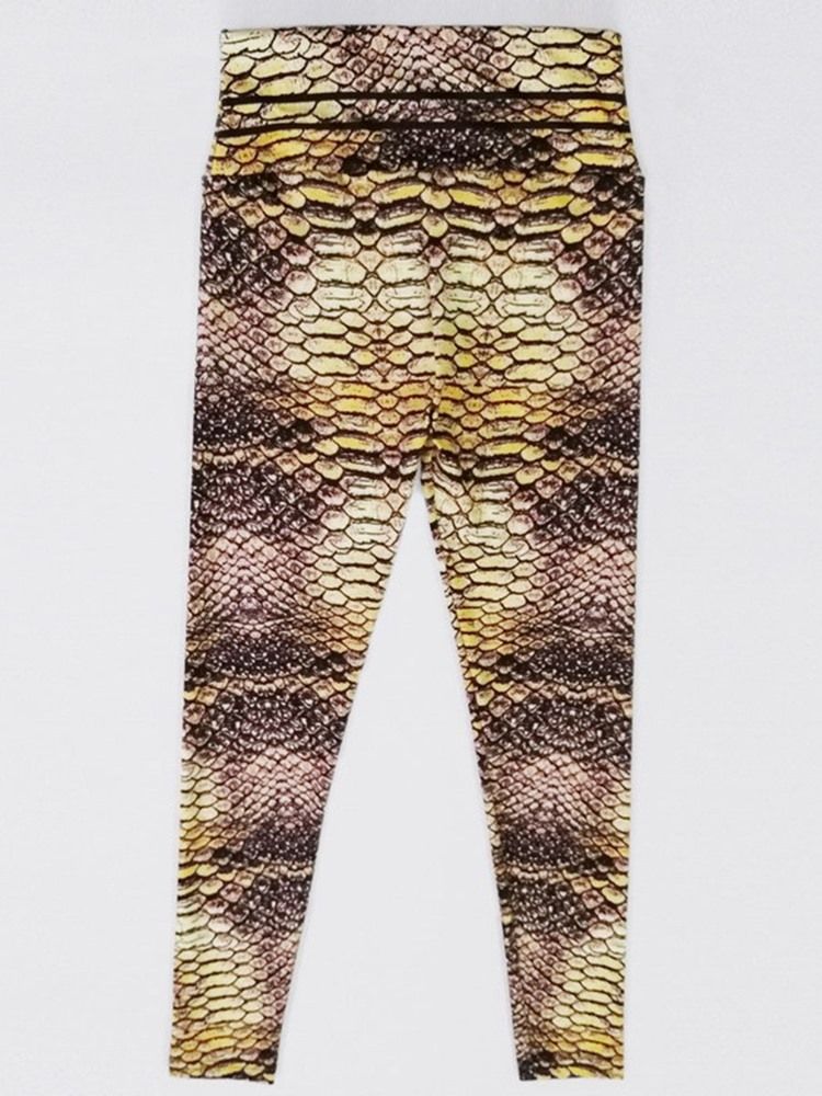 Serpentintryck För Kvinnor Gym Sport Leggings Med Hög Midja Yogabyxor Hög Midja Tiktok Leggings