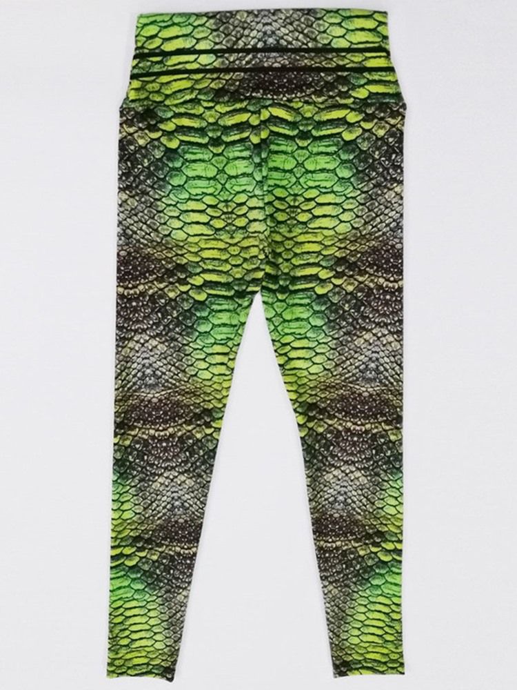 Serpentintryck För Kvinnor Gym Sport Leggings Med Hög Midja Yogabyxor Hög Midja Tiktok Leggings