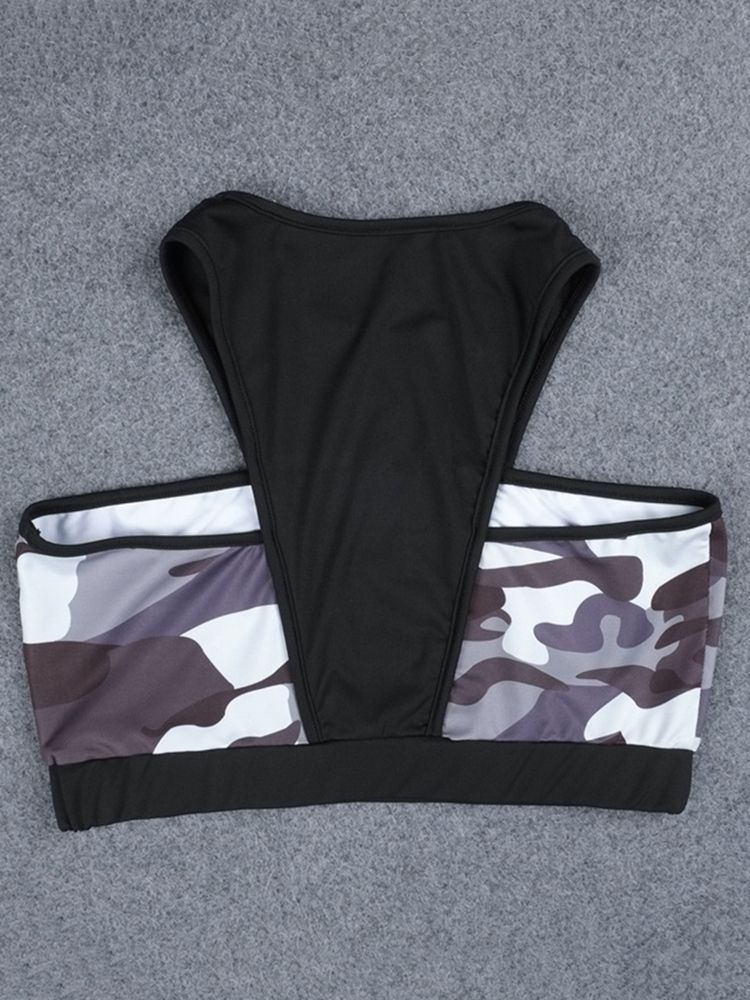 Skriv Ut Anti-Svett Camouflage Pullover Yoga Sports Set