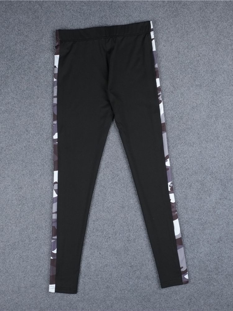 Skriv Ut Anti-Svett Camouflage Pullover Yoga Sports Set