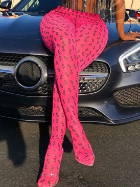 Skriv Ut Anti-Svett Kvinnliga Yoga Byxor Hög Midja Tiktok Leggings