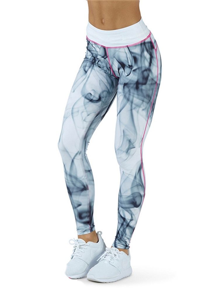 Skriv Ut Quick Dry Color Block Andas Full Längd Leggings Yoga Byxor Hög Midja Tiktok Leggings
