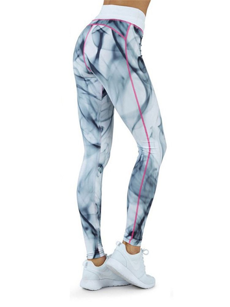 Skriv Ut Quick Dry Color Block Andas Full Längd Leggings Yoga Byxor Hög Midja Tiktok Leggings