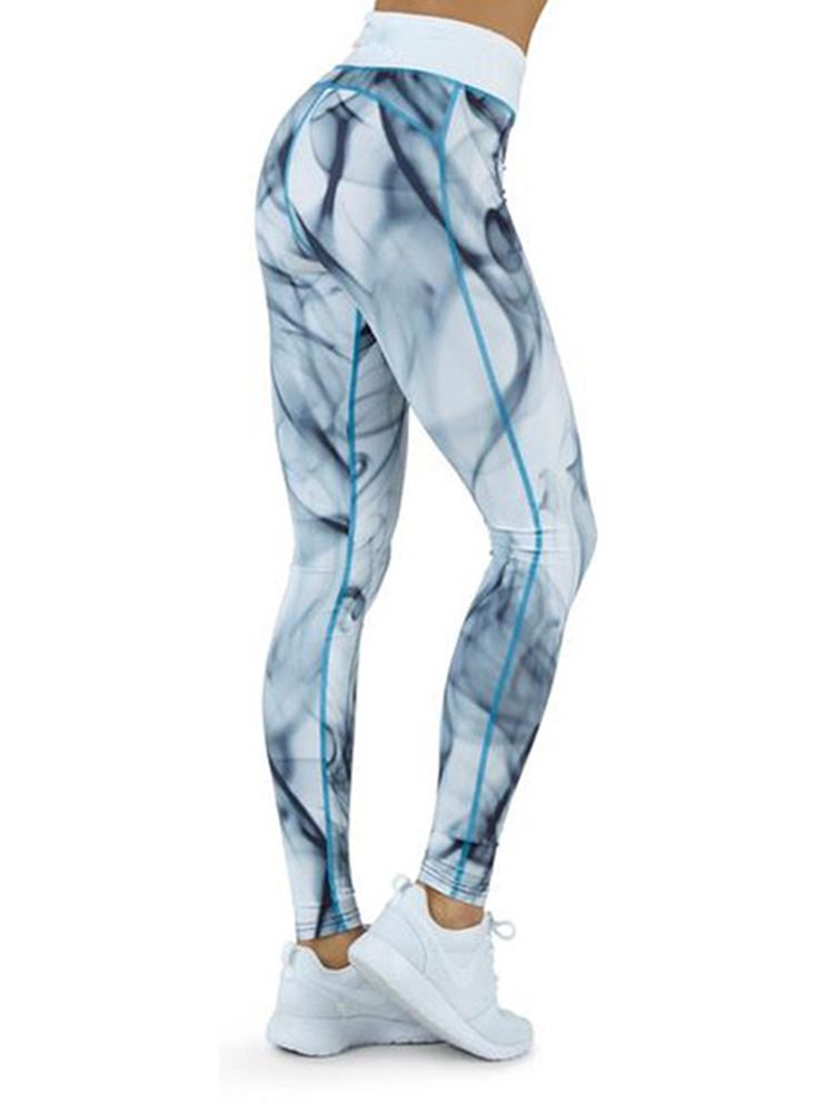 Skriv Ut Quick Dry Color Block Andas Full Längd Leggings Yoga Byxor Hög Midja Tiktok Leggings