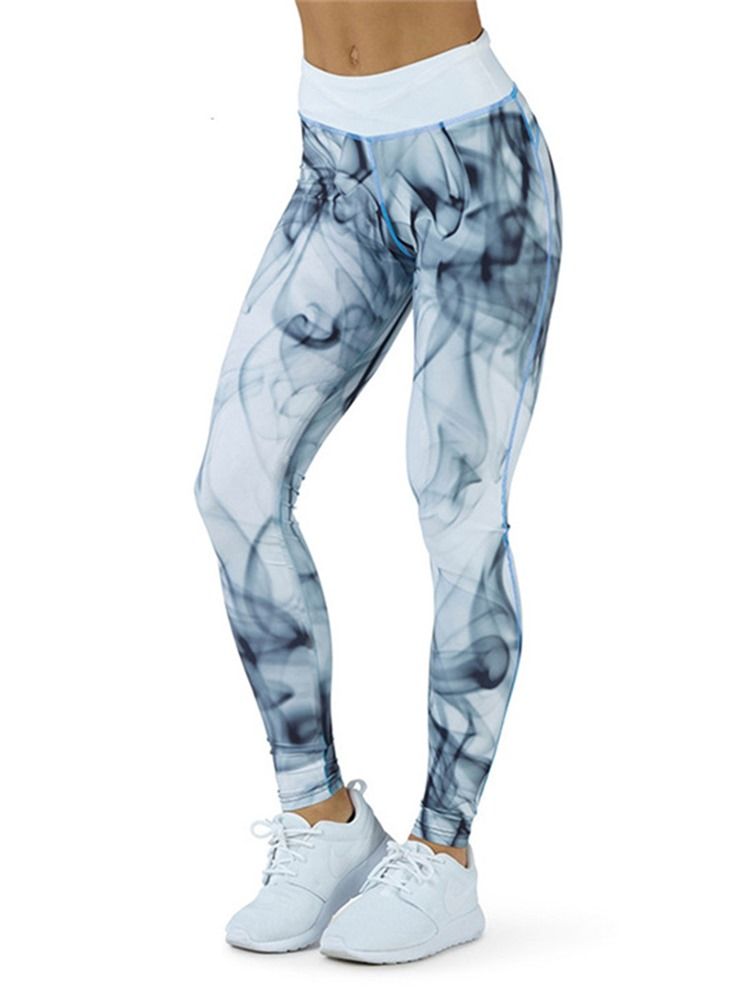 Skriv Ut Quick Dry Color Block Andas Full Längd Leggings Yoga Byxor Hög Midja Tiktok Leggings