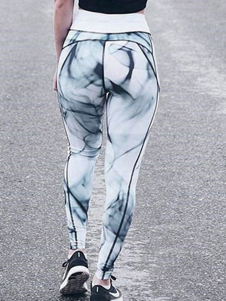 Skriv Ut Quick Dry Color Block Andas Full Längd Leggings Yoga Byxor Hög Midja Tiktok Leggings