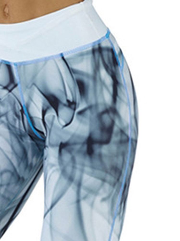 Skriv Ut Quick Dry Color Block Andas Full Längd Leggings Yoga Byxor Hög Midja Tiktok Leggings