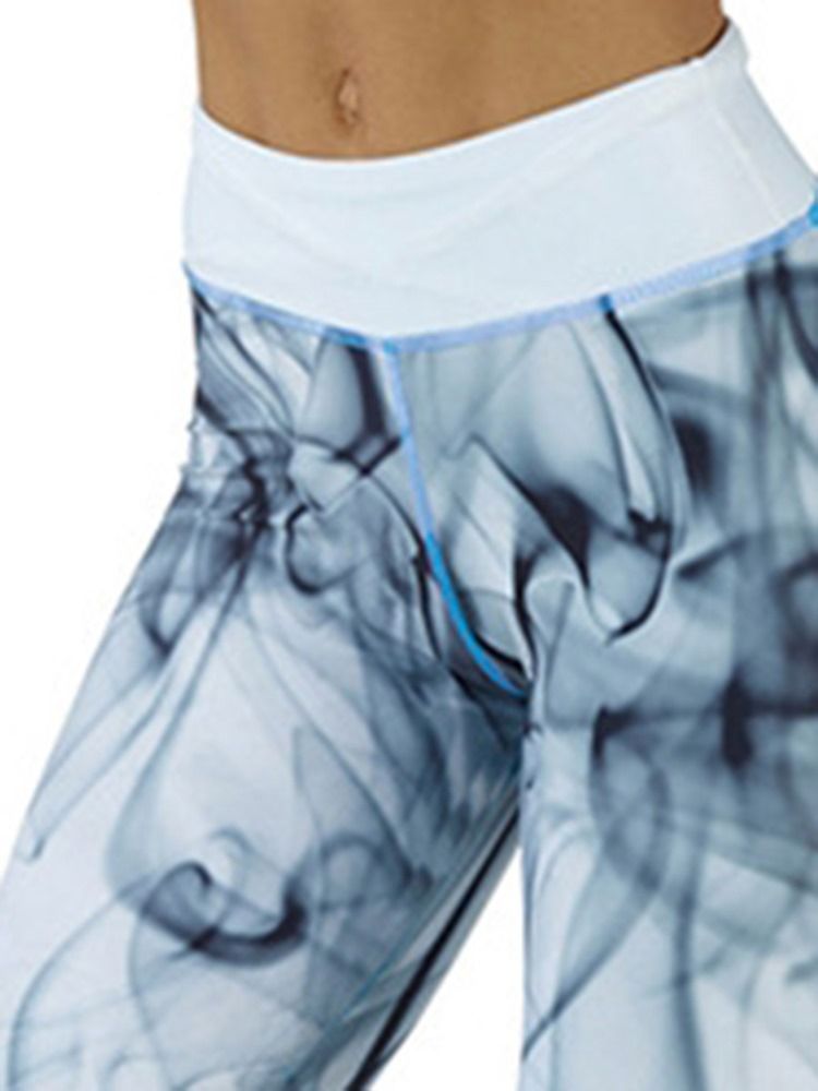 Skriv Ut Quick Dry Color Block Andas Full Längd Leggings Yoga Byxor Hög Midja Tiktok Leggings