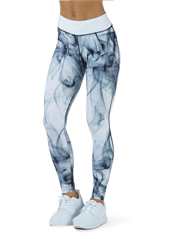 Skriv Ut Quick Dry Color Block Andas Full Längd Leggings Yoga Byxor Hög Midja Tiktok Leggings