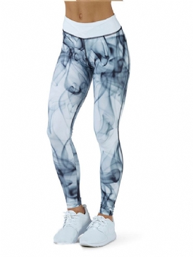 Skriv Ut Quick Dry Color Block Andas Full Längd Leggings Yoga Byxor Hög Midja Tiktok Leggings