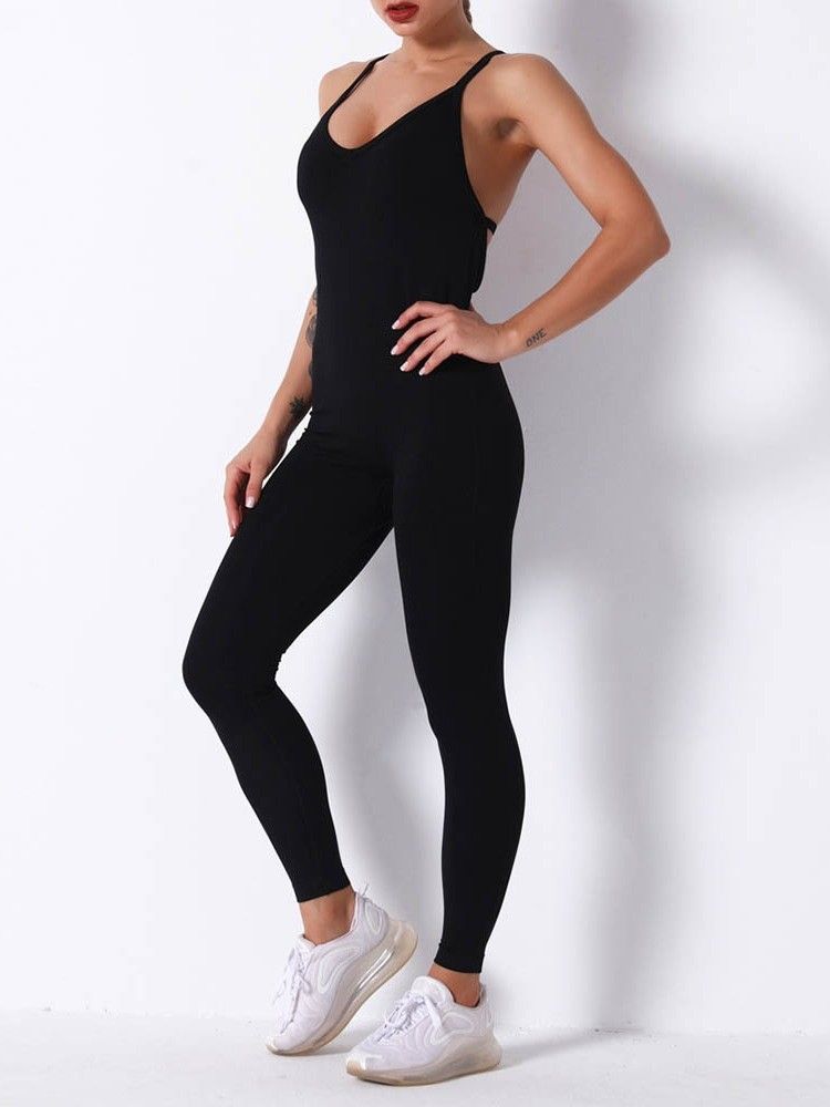 Snabbtorkande Polyester Solid Kvinnlig Fotledsbyxa