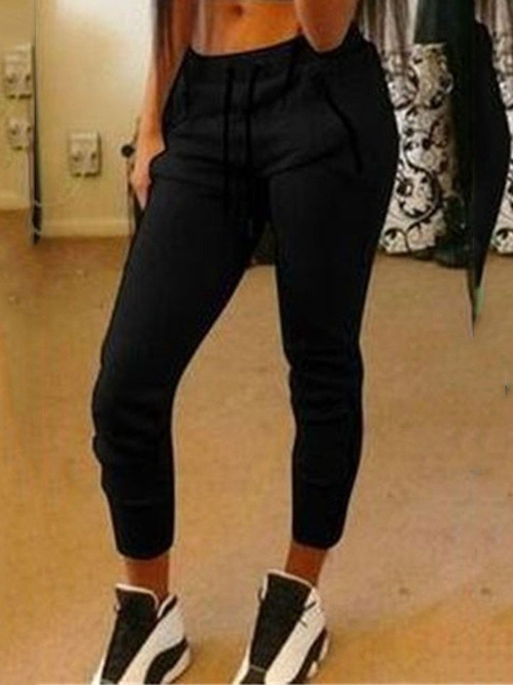Snygga Slimma Hellängd Pencil Byxor Dam Casual Byxor