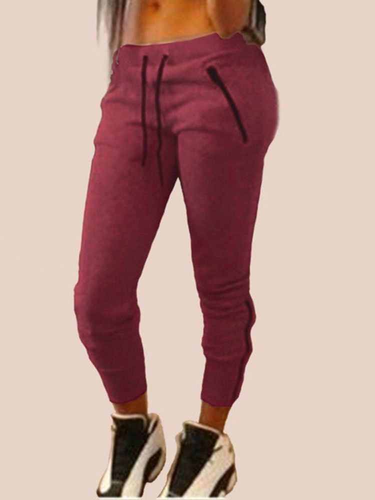 Snygga Slimma Hellängd Pencil Byxor Dam Casual Byxor