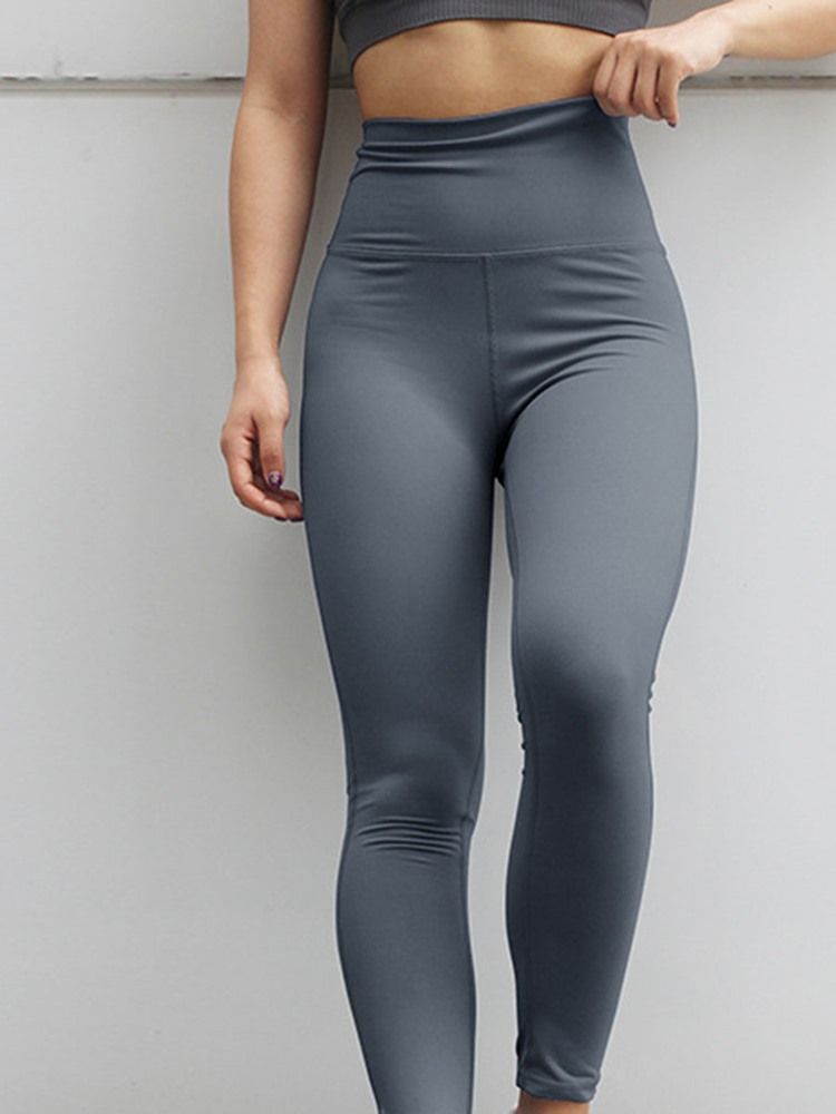 Solid Anti-Svett Nylon Street Dance Kvinnliga Leggings Yoga Byxor Hög Midja Tiktok Leggings