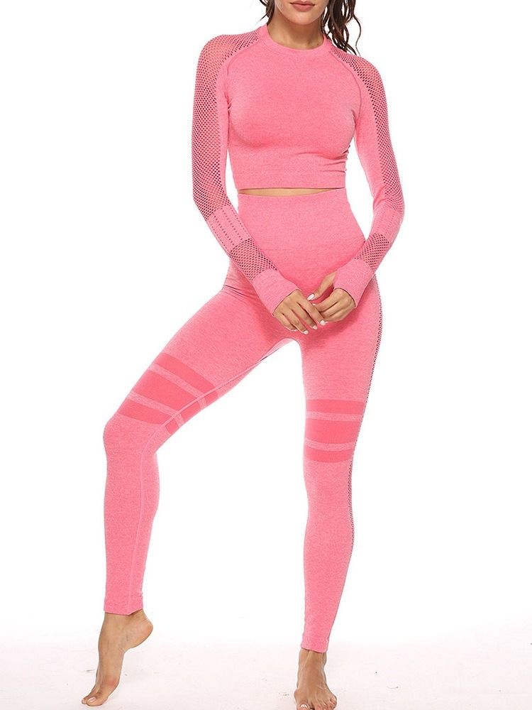 Solid Anti-Svett Sömlös Nylon Långärmad Löparklädsats