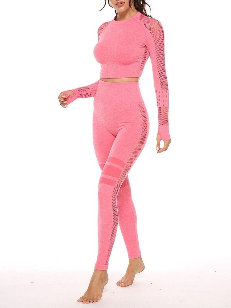 Solid Anti-Svett Sömlös Nylon Långärmad Löparklädsats