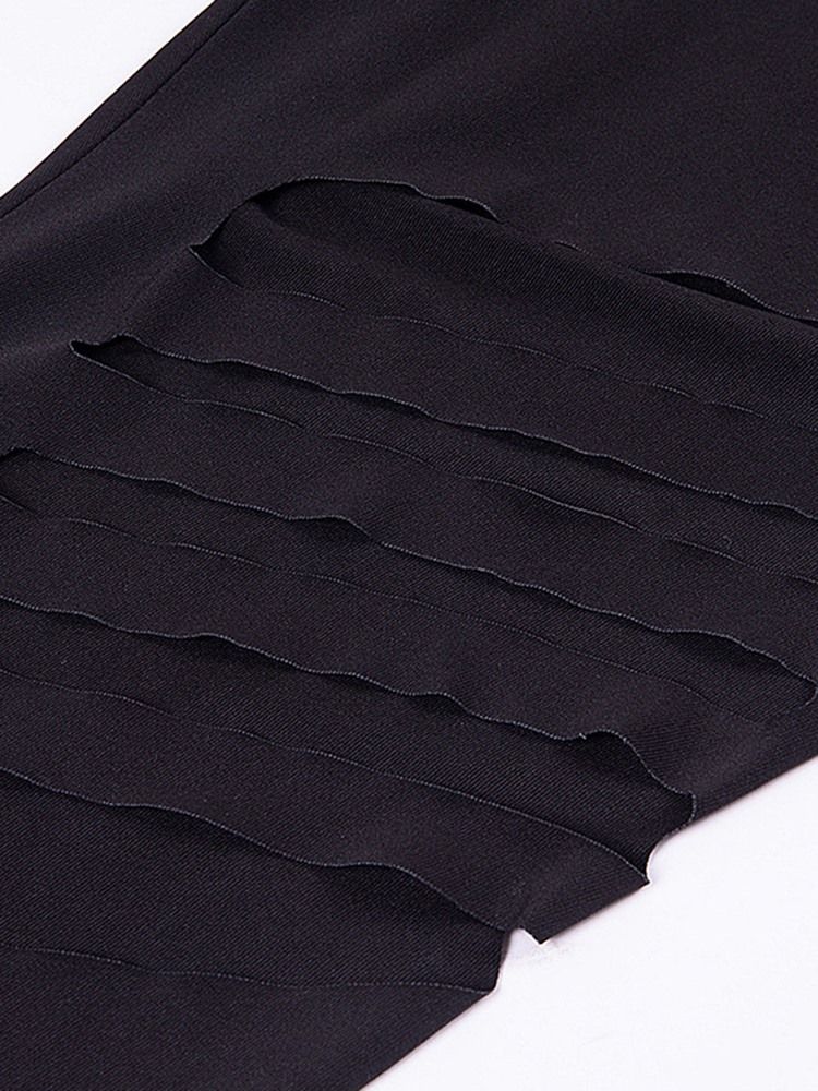 Solid Hollow Full Längd Gym Sports Yoga Leggings