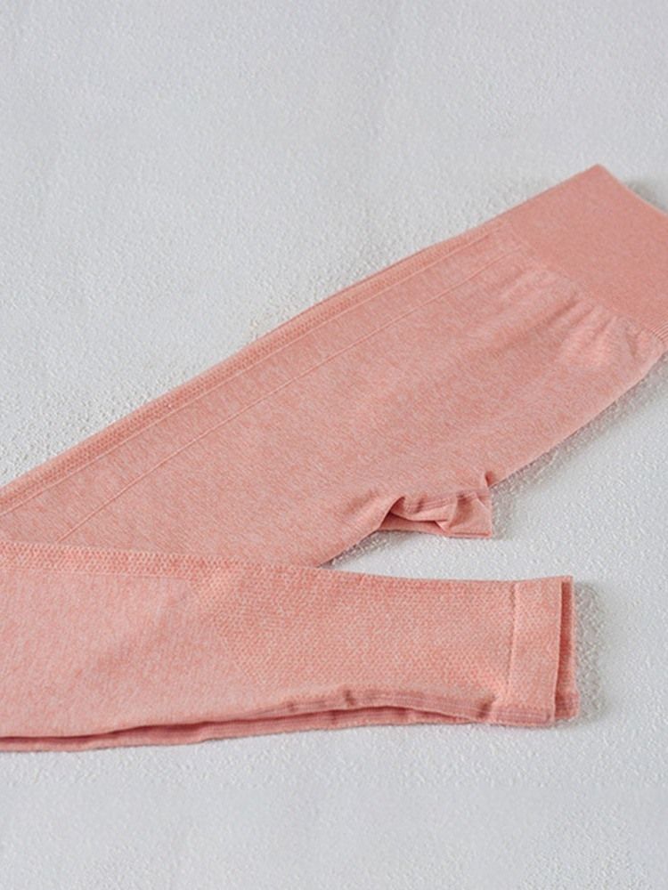 Solid Nylon Sömlös Led Snabbtorkande Fullängd Sportlöpning Yogabyxor Tiktok-Leggings Med Hög Midja