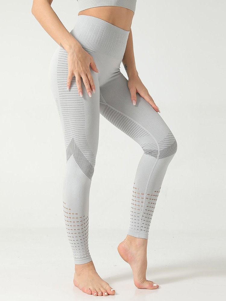 Solid Patchwork Nylon Anti-Svett Full Längd Yoga Byxor Hög Midja Tiktok Leggings