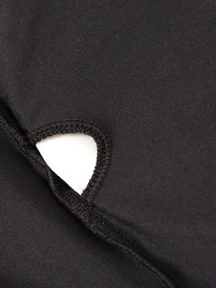Solid Ventilerande Dragkedja Patchwork Ärmlösa Löpartoppar