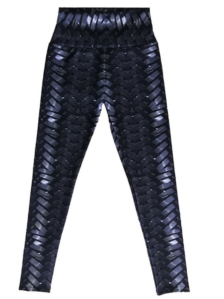 Solid Weave Print Damyoga Byxor Tiktok Leggings Med Hög Midja