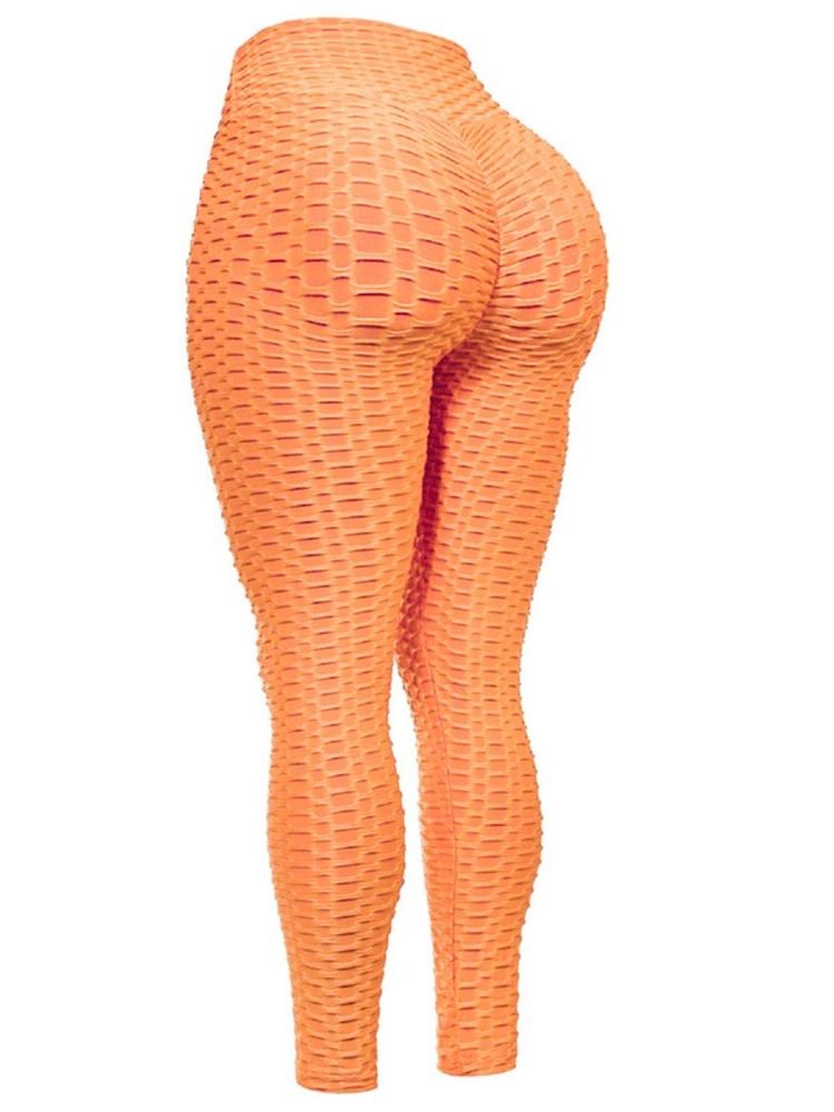 Solida Anti-Svett Ankellängd Yogabyxa Tiktok Leggings Med Hög Midja