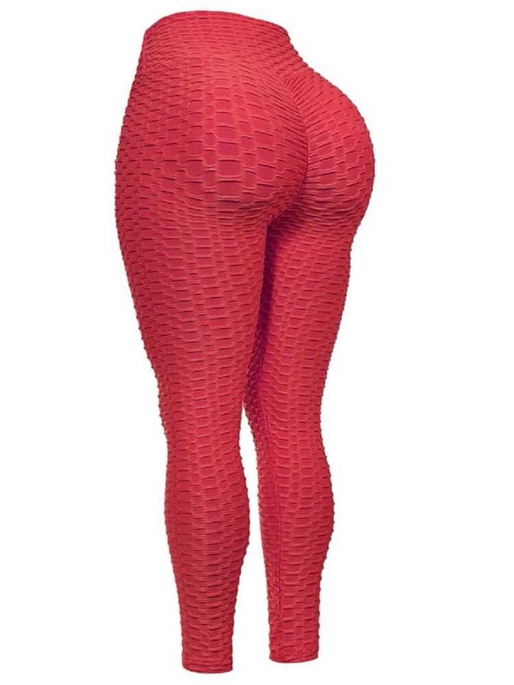 Solida Anti-Svett Ankellängd Yogabyxa Tiktok Leggings Med Hög Midja