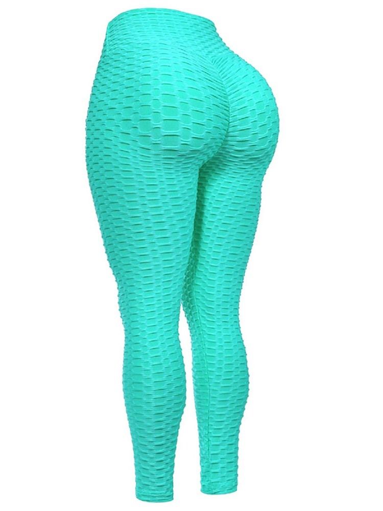 Solida Anti-Svett Ankellängd Yogabyxa Tiktok Leggings Med Hög Midja
