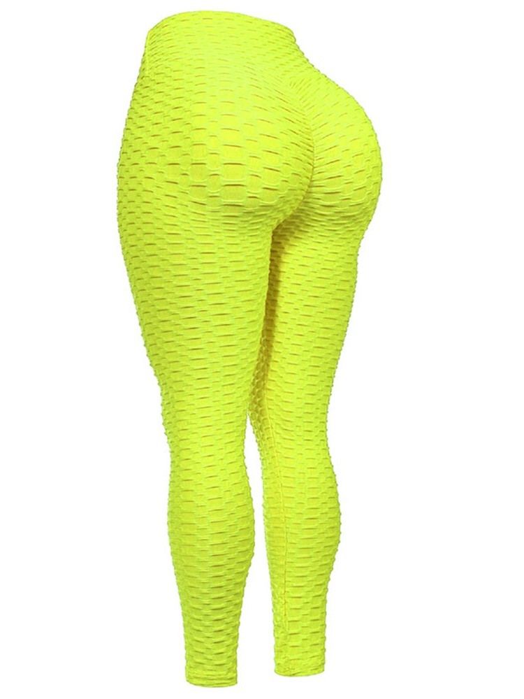 Solida Anti-Svett Ankellängd Yogabyxa Tiktok Leggings Med Hög Midja