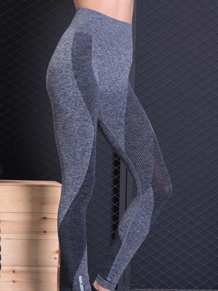 Solida Quick Dry Patchwork Leggings Yogabyxor Tiktok Leggings Med Hög Midja