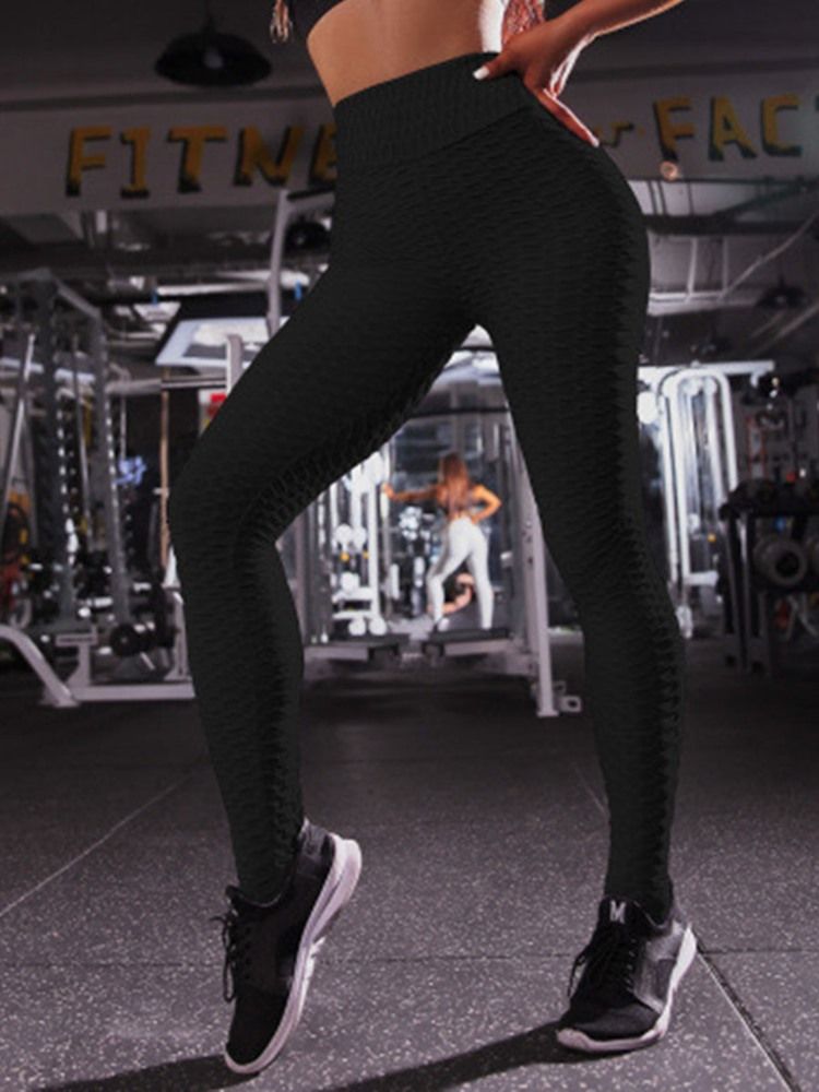 Solida Snabbtorka Löparbyxor Yogabyxor Tiktok Leggings Med Hög Midja