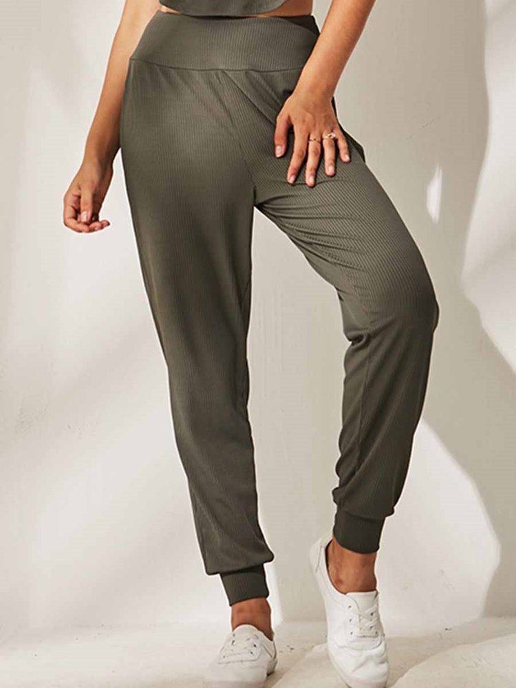 Solida Snabbtorkande Yogabyxor I Polyester