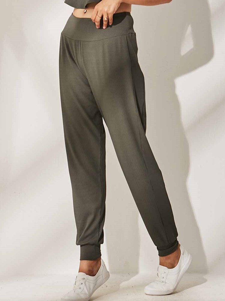 Solida Snabbtorkande Yogabyxor I Polyester