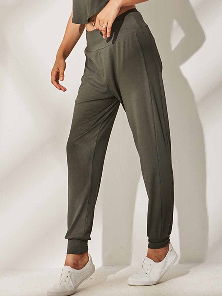 Solida Snabbtorkande Yogabyxor I Polyester
