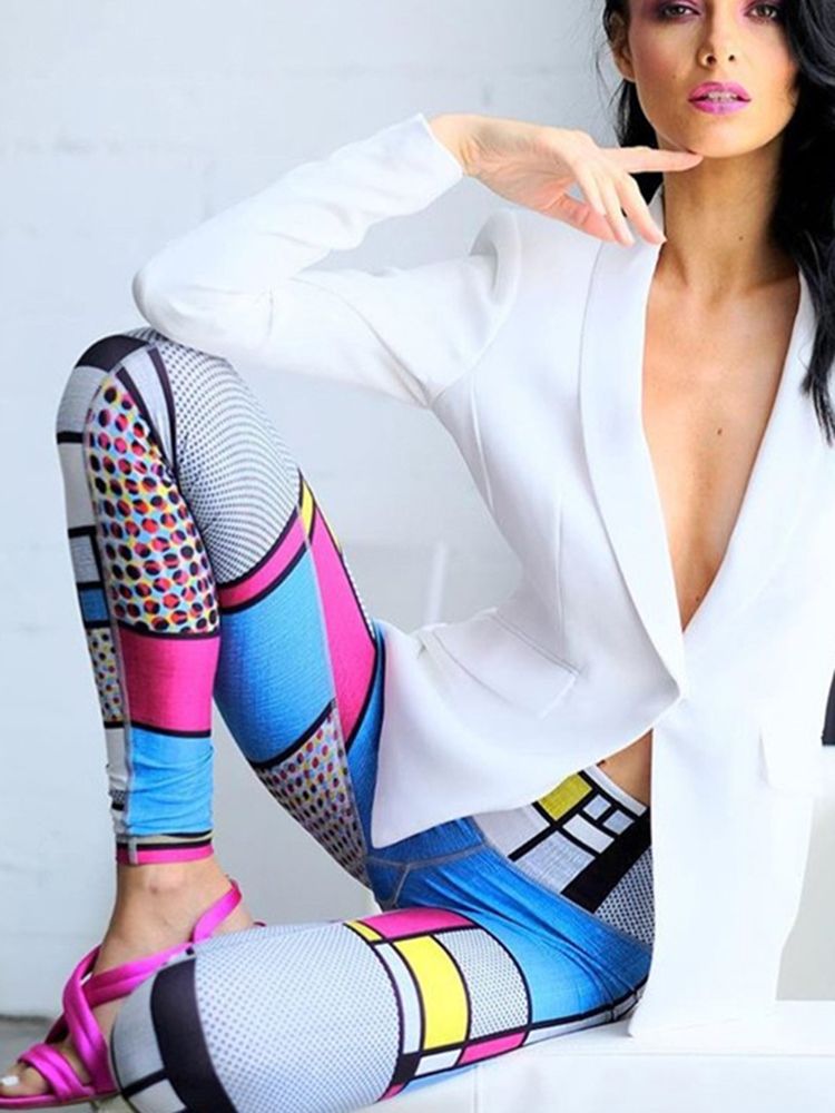 Spandex Quick Dry Print Gym Sport Leggings Yoga Byxor Tiktok Leggings Med Hög Midja
