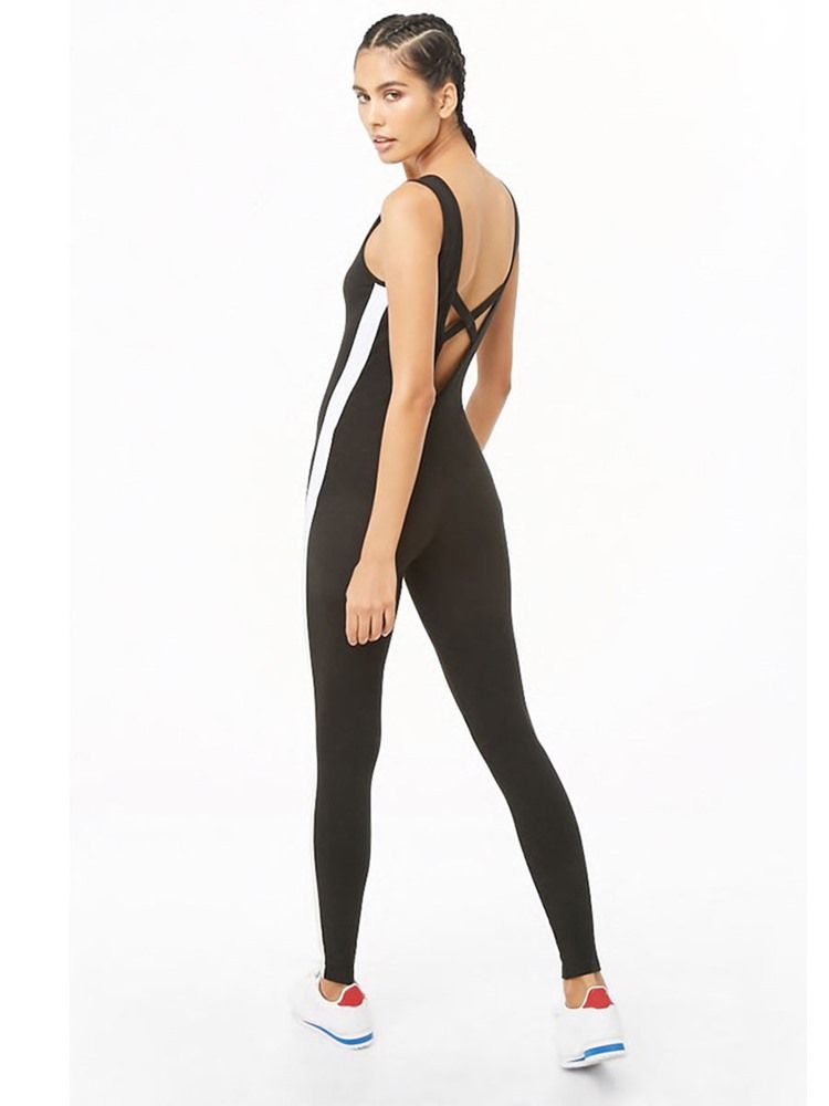 Stripe Gym för kvinnor Sport Fitness Yoga Byxor Jumpsuits