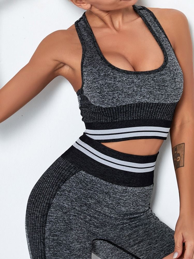Stripe Nylon Anti-Sweat Ärmlös Tröja Klädeset